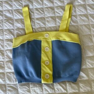 STAUD Knit Colorblock Yellow and Blue Top